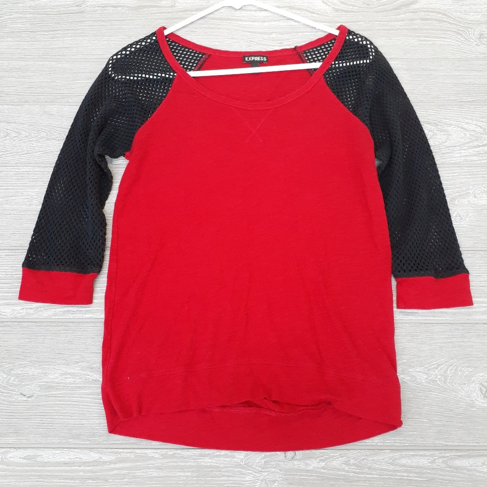 3/$20 Express womens net sleeve blouse size s